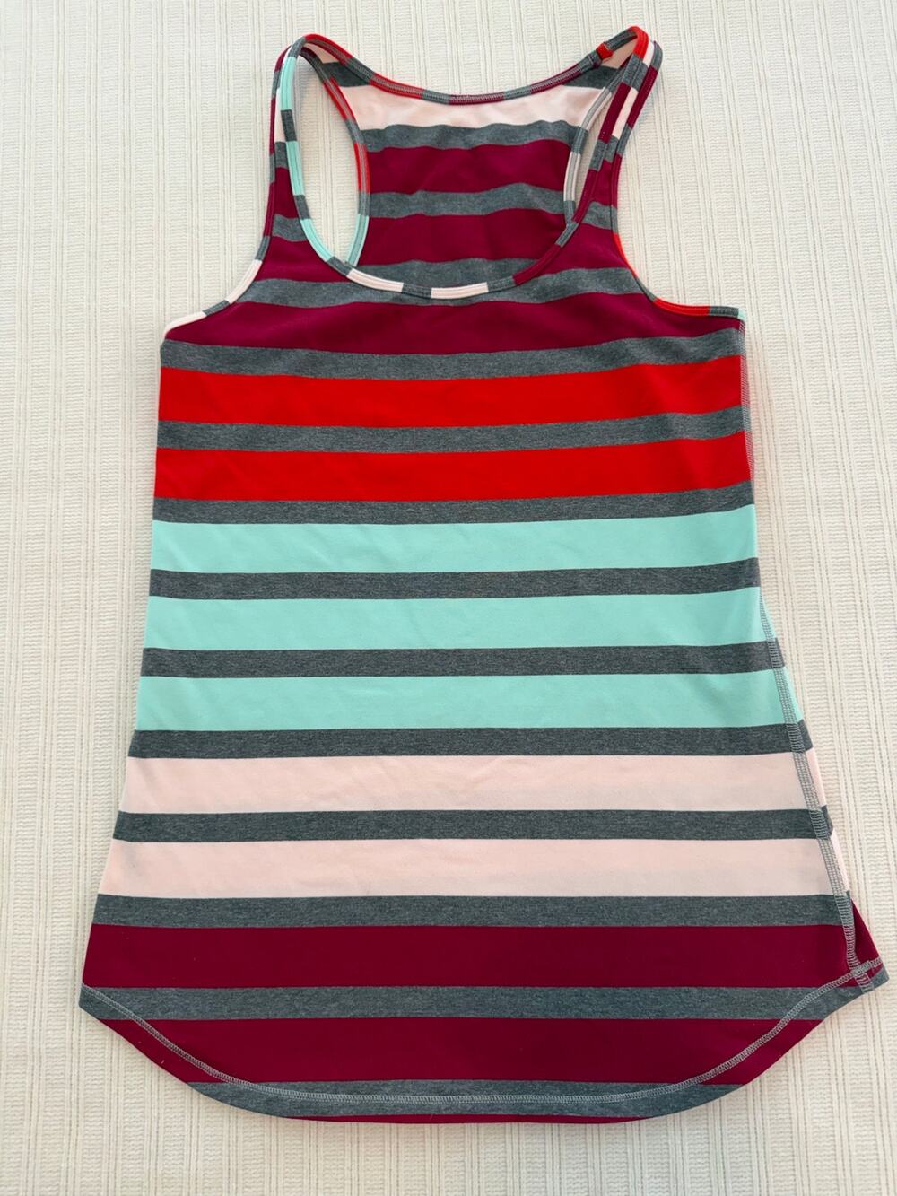 Lululemon Refresh Racer Tank Triplet Twin Stripe Colorful Racerback Top Size 6